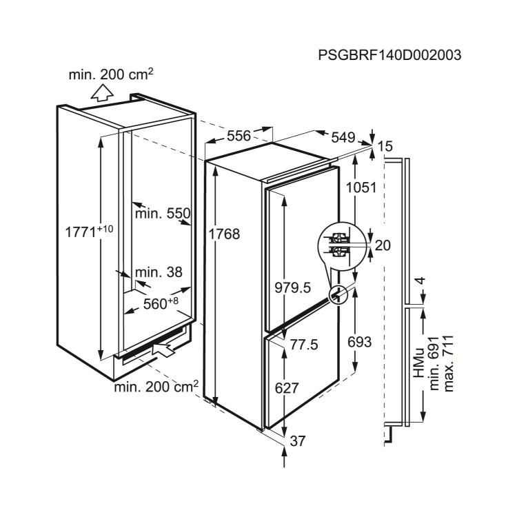 AEG SCS51800F1 Integrated Fridge Freezer