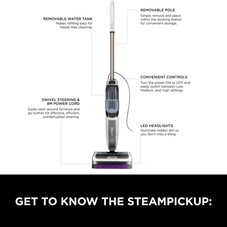 Shark SteamPickUp 3-in-1 Hard Floor Cleaner - White