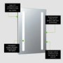 Sensio Lumino Evo+ Rectangular Bathroom Mirror with Battery Operated Lights - 300 x 450mm