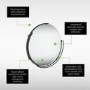 Sensio Aspect Curve Round Black Heated Bathroom Mirror with Lights - 600mm