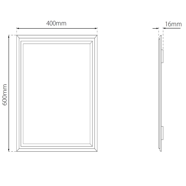 Sensio Rockford Rectangular Bathroom Mirror Dual Tier 600 x 400mm