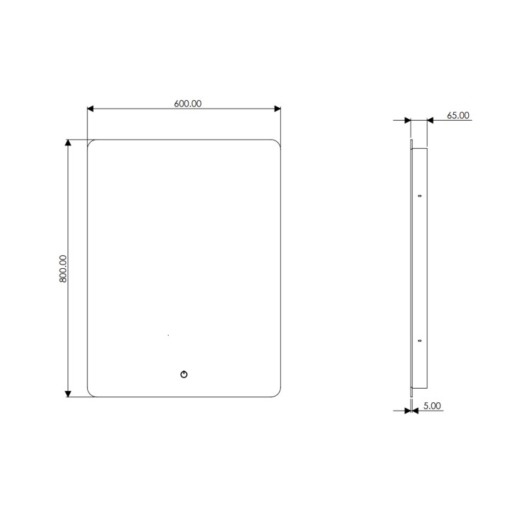 Sensio Reagan Rectangular Backlit Heated Bathroom Mirror with Lights & Shaver Socket 800 x 600mm