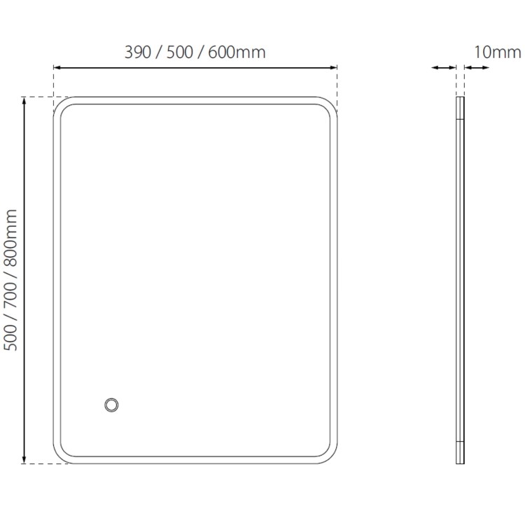 GRADE A1 - Libra 500x390mm Ultra-Slim Illuminated Mirror - Sensio