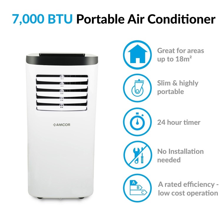 Refurbished-Amcor 7000 BTU Portable Air Conditioner