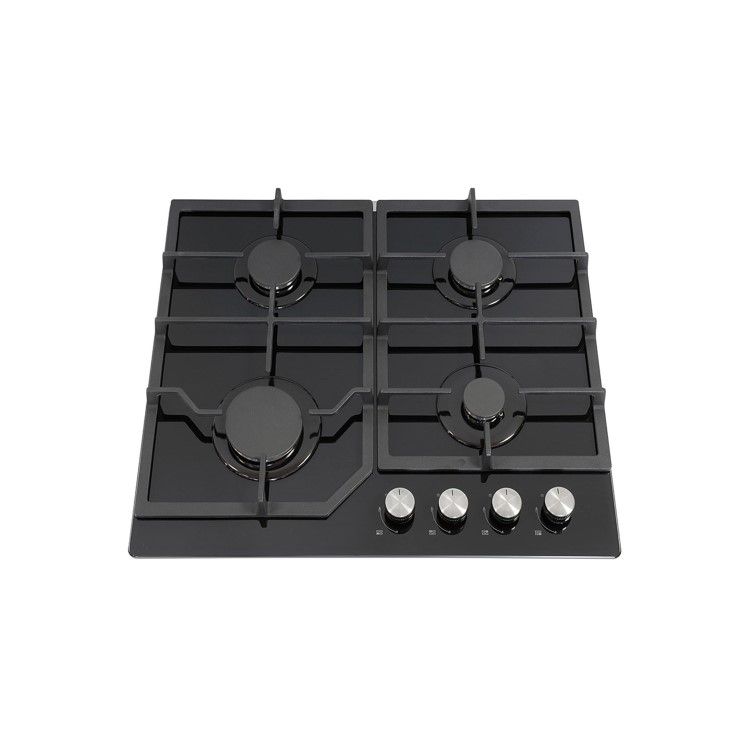 Montpellier SFOP94MFGG Multifunction Oven And Four Burner Gas-on-glass Hob Pack - Black