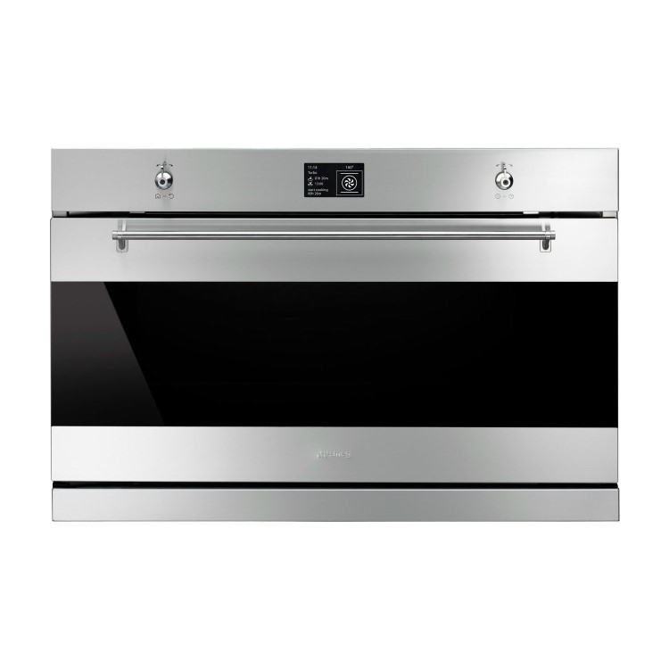 Smeg SFP9395X Classic Multifunction Electric Built-in Single Oven With Pyrolytic Cleaning Stainless Steel And Dark Glass