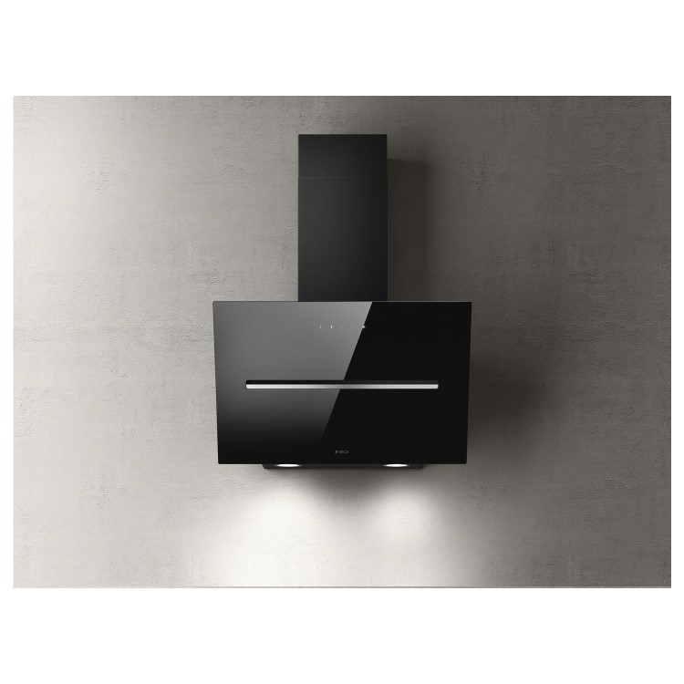 Refurbished Elica Shy SHY-BLK-60 60cm Angled Cooker Hood Black Glass