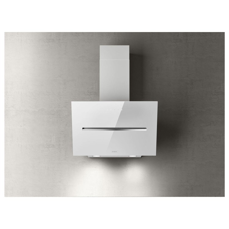 Elica Shy 60cm Angled Cooker Hood - White Glass