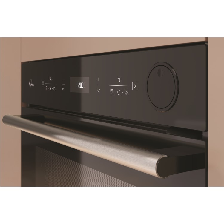 Refurbished Hotpoint Class 4 Air Fry SI4S854CBL Single Built In Electric Oven with Active Steam Black