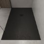 1700x800mm Rectangular Shower Tray with Grate - Black Stone Resin Slate Effect - Sileti