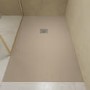 1200x800mm Rectangular Shower Tray with Grate - Cream Stone Resin Slate Effect - Sileti