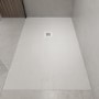 1700x800mm Rectangular Shower Tray with Grate - White Stone Resin Slate Effect - Sileti