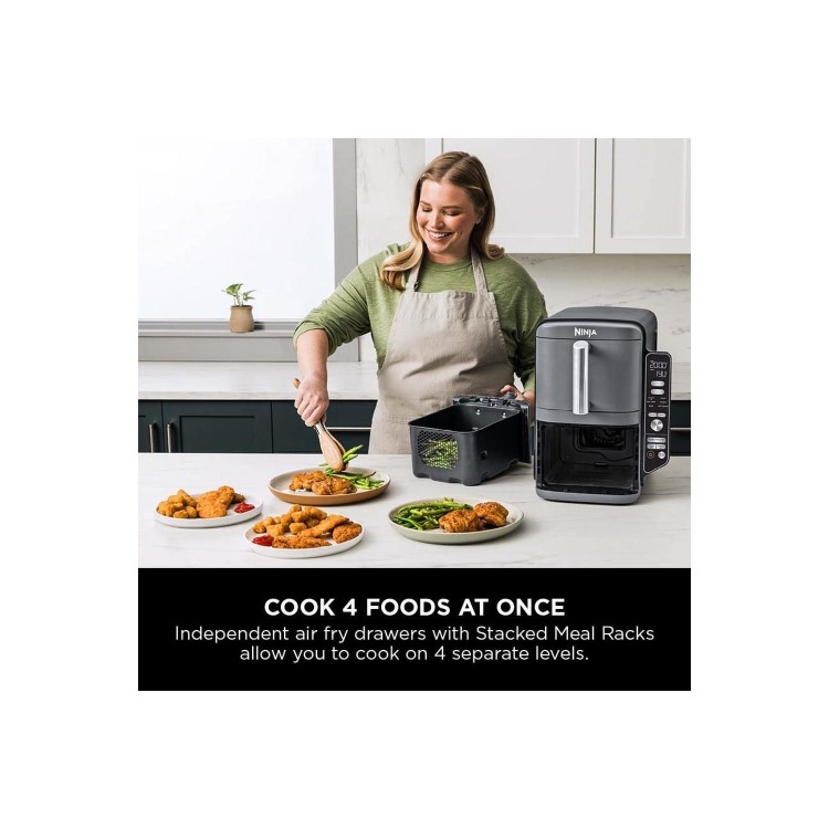 Ninja SL400UK Double Stack XL 9.5L 6-in-1 Dual Air Fryer - Grey