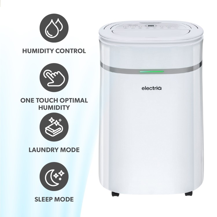 GRADE A3 - electriQ 20L Quiet Anti Bacterial Laundry Dehumidifier