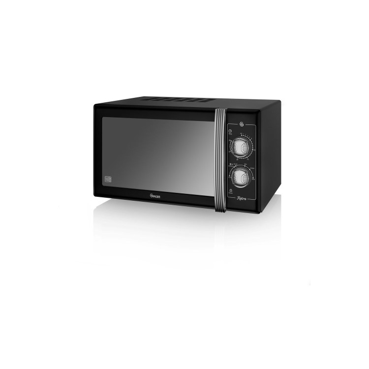 Swan Retro SM22070BN 25L 900W Freestanding Microwave - Black