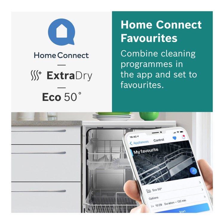 Bosch Series 2 Semi-Integrated Dishwasher - Smart Wi-Fi, D-Rated, Stainless steel control panel