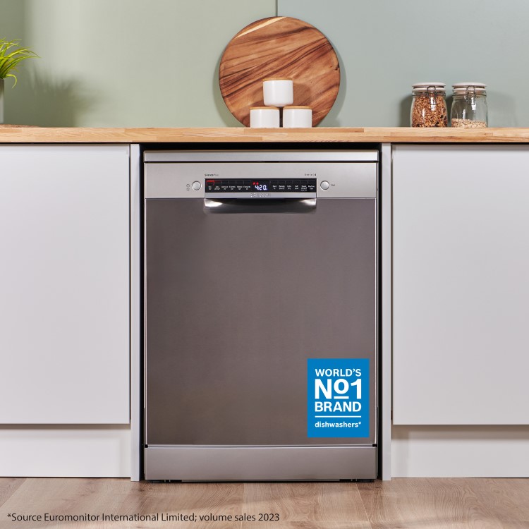 Bosch Series 4 Freestanding Dishwasher - Smart Wi-Fi, B-Rated, Stainless Steel