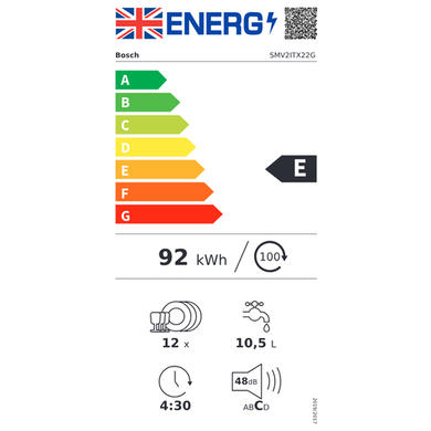 Bosch Series 2 12 Place Settings Fully Integrated Dishwasher