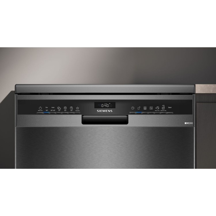 Siemens iQ300 Freestanding Dishwasher - Smart Wi-Fi, B-Rated, Black inox