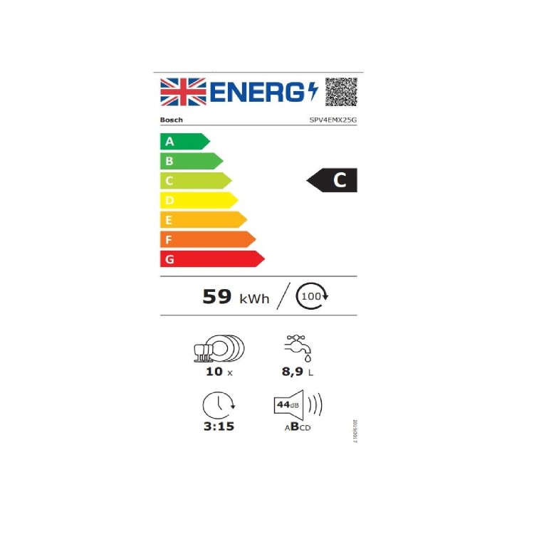 Refurbished Bosch Series 4 SPV4EMX25G 10 Place Fully Integrated Slimline Dishwasher