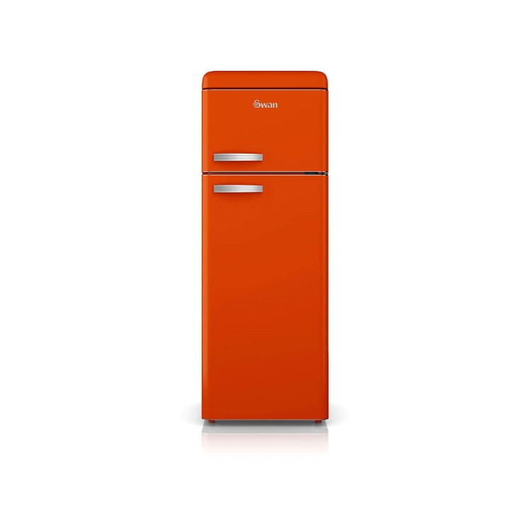 Swan SR11010ON Freestanding Fridge Freezer Orange