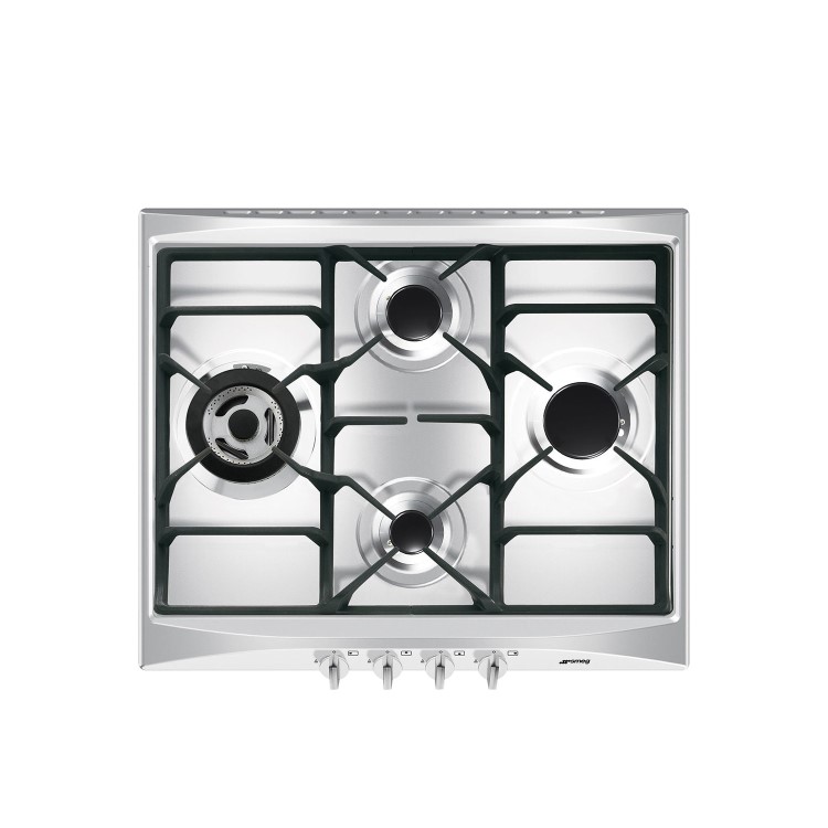 Refurbished Smeg Cucina SR264XGH2 60cm 4 Burner Gas Hob Stainless Steel