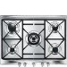 Smeg Cucina 69cm 5 Burner Gas Hob - Stainless Steel