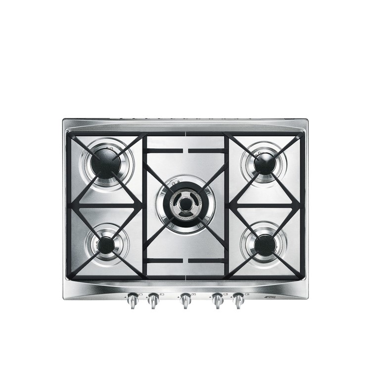 Smeg Cucina 69cm 5 Burner Gas Hob - Stainless Steel