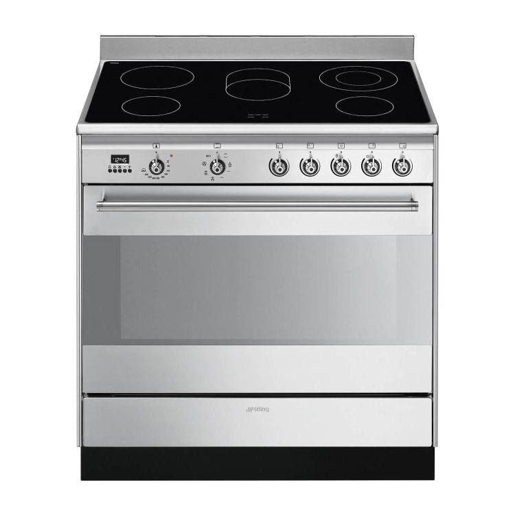 Smeg Concert 90cm Electric Single Oven Range Cooker - Stainless Steel