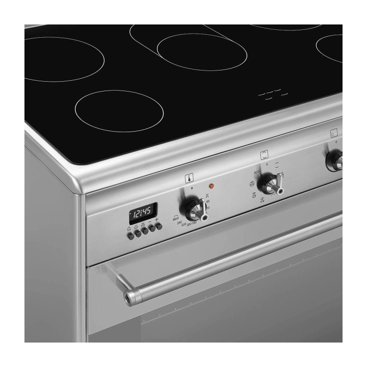 Smeg Concert 90cm Electric Single Oven Range Cooker - Stainless Steel