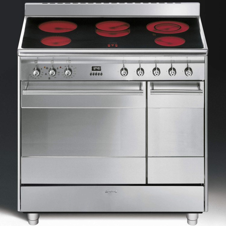 Refurbished Smeg Concert SUK92CMX9 90cm Electric Range Cooker Stainless Steel