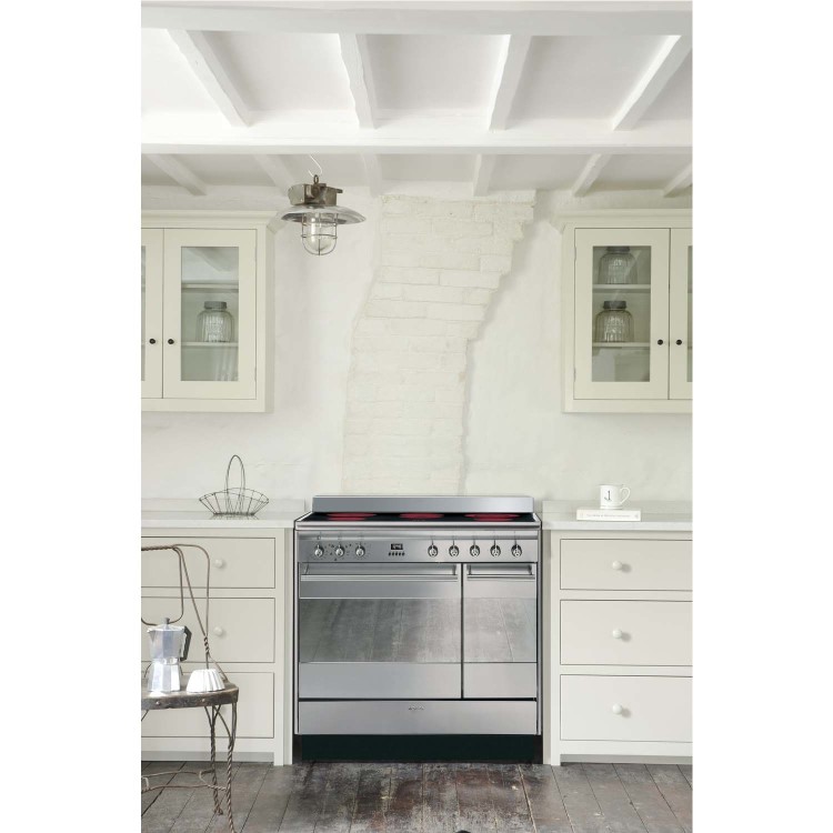 Refurbished Smeg Concert SUK92CMX9 90cm Electric Range Cooker Stainless Steel