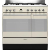 Smeg SUK92P9-1 Concert 90cm Dual Fuel Range Cooker - Gloss Cream