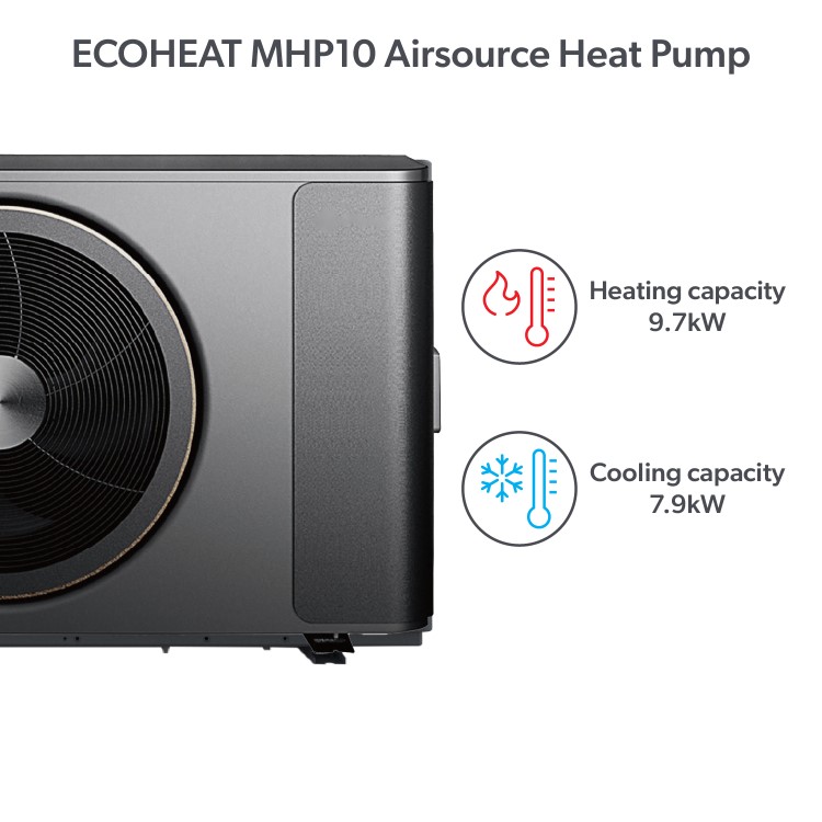 SUPERHEAT MCS Certified 10kW R32 Inverter Air Source Smart Heat Pump – Max Water Temp 60C