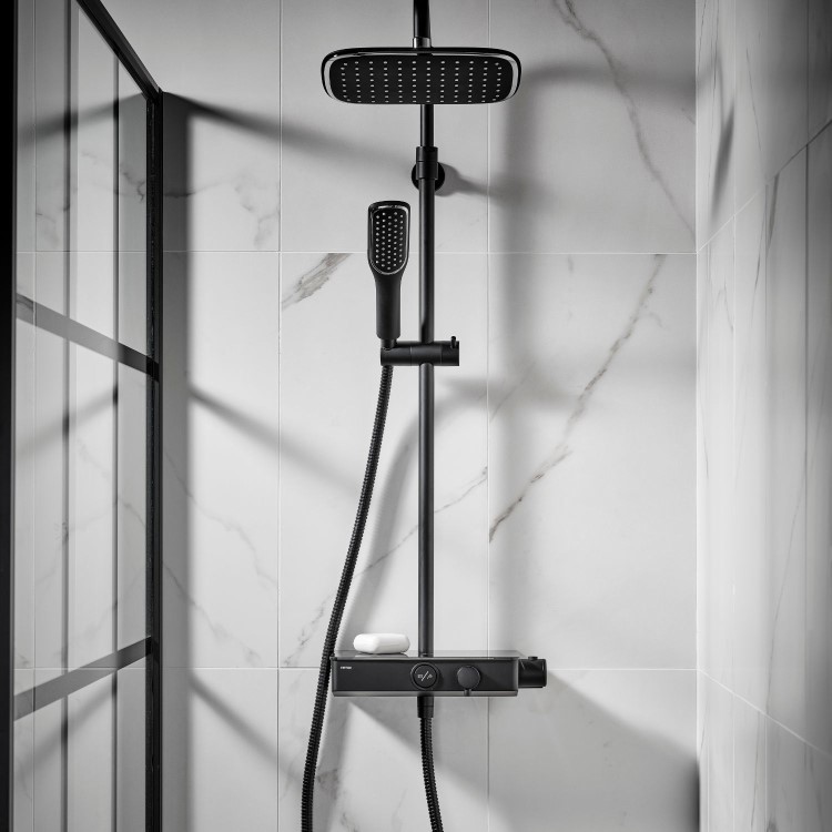 GRADE A1 - Triton Showers Push Button Mixer Shower - Matte Black