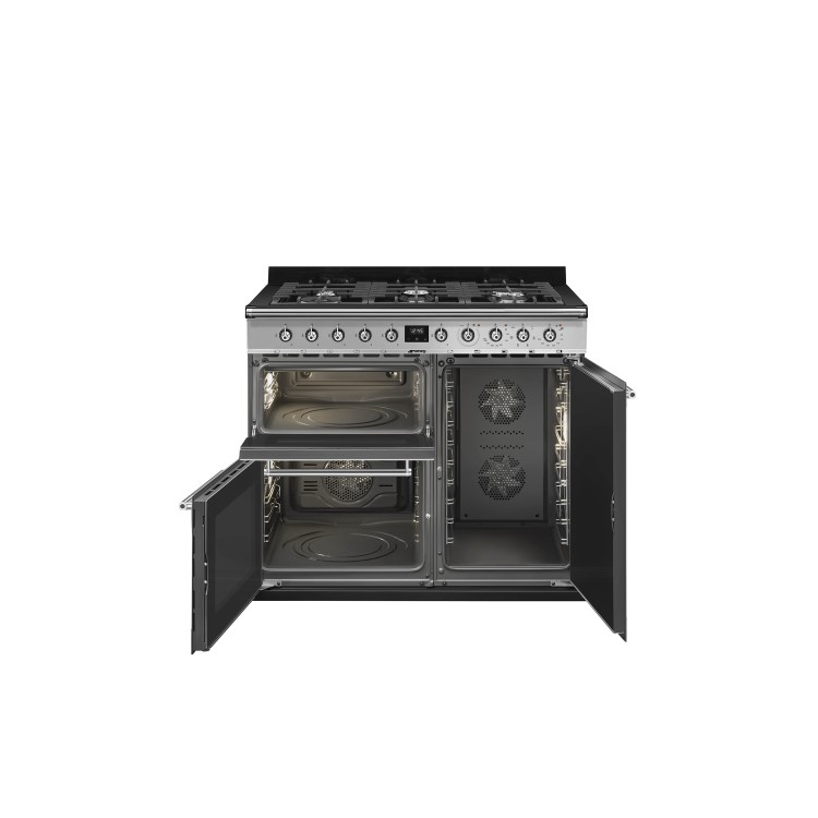 Refurbished Smeg Symphony SY103 100cm Dual Fuel Range Cooker Stainless Steel