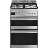 Smeg Symphony 60cm Dual Fuel Cooker with Multifunction Oven - Stainless Steel