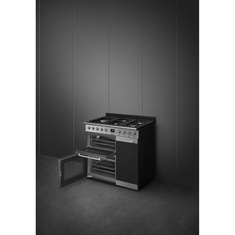 Smeg Symphony Triple Cavity 90cm Dual Fuel Range Cooker - Stainless Steel