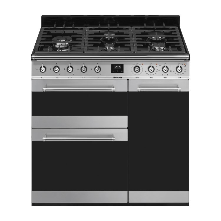 Smeg Symphony 90cm Dual Fuel Range Cooker - Stainless Steel