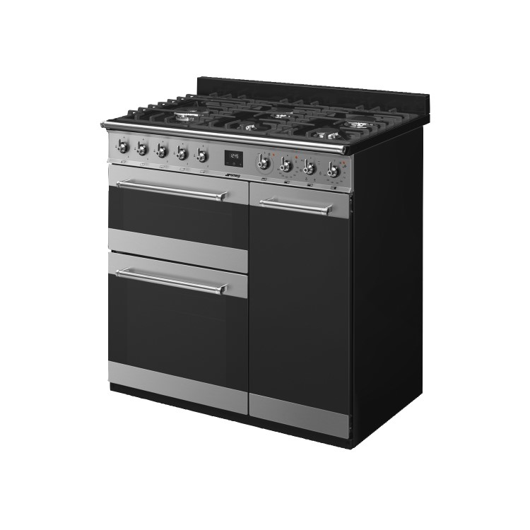 Smeg Symphony 90cm Dual Fuel Range Cooker - Stainless Steel