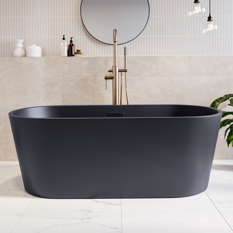 Matt Black Freestanding Double Ended Bath 1590 x 740mm - Sydney