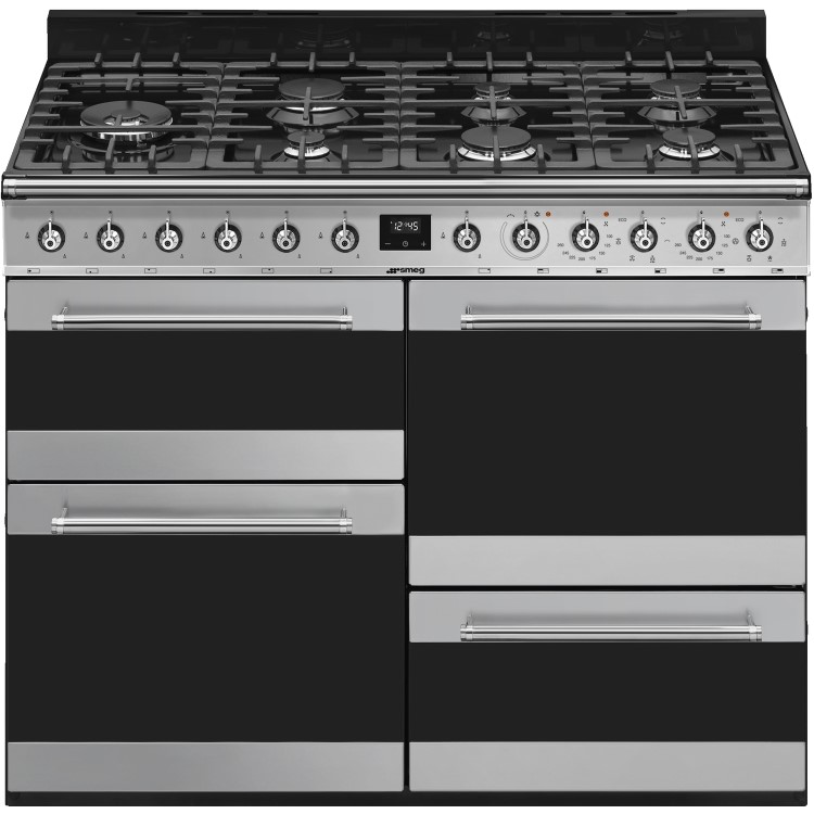 Smeg Symphony 110cm Dual Fuel Range Cooker - Stainless Steel