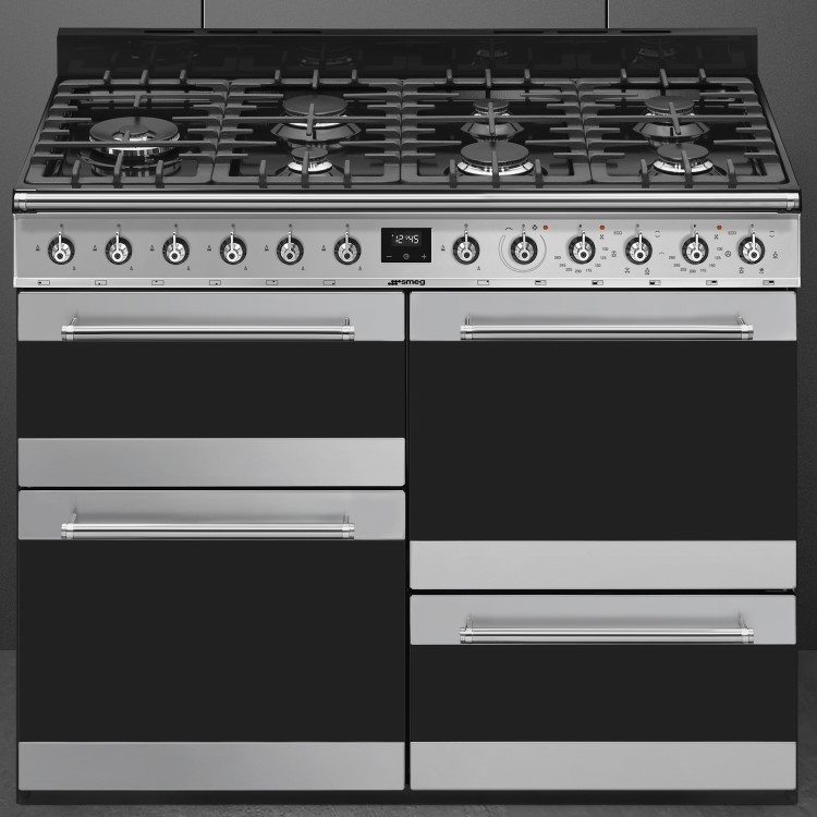 Smeg Symphony 110cm Dual Fuel Range Cooker - Stainless Steel