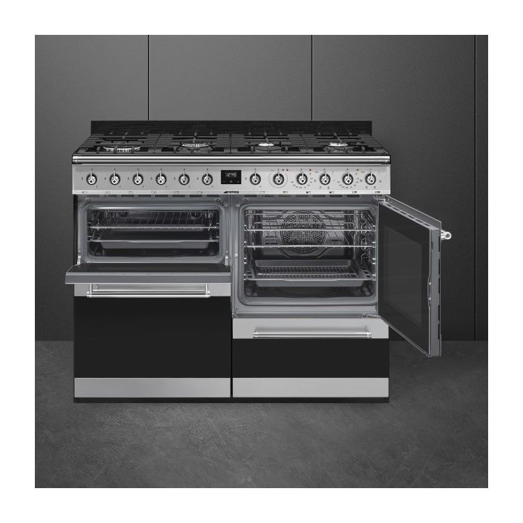 Smeg Symphony 110cm Dual Fuel Range Cooker - Stainless Steel