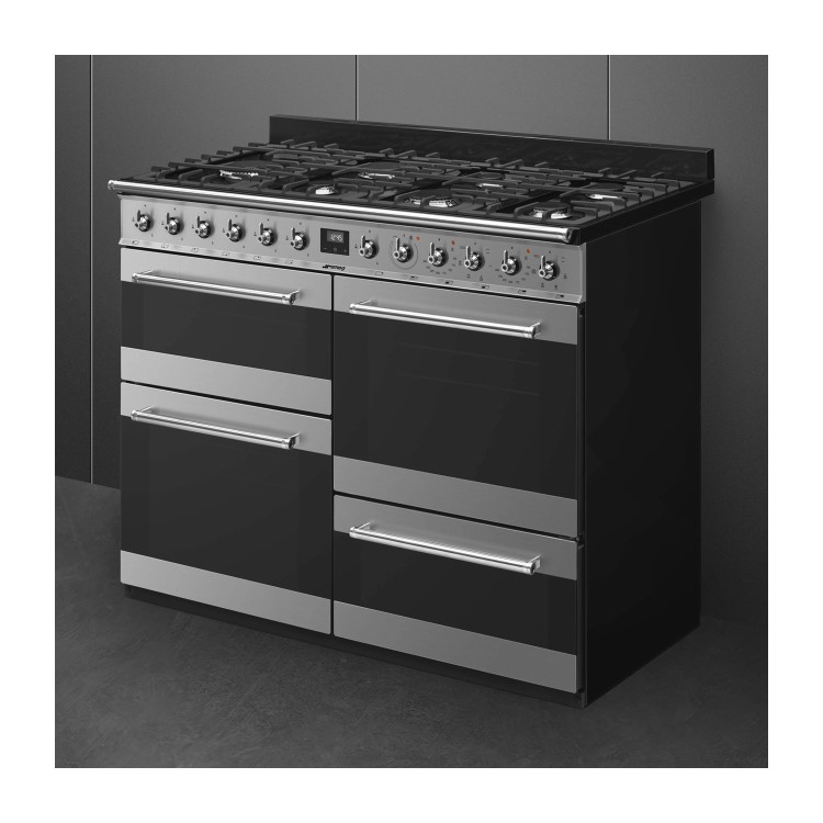 Smeg Symphony 110cm Dual Fuel Range Cooker - Stainless Steel