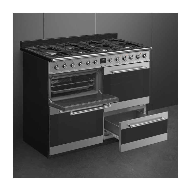 Smeg Symphony 110cm Dual Fuel Range Cooker - Stainless Steel