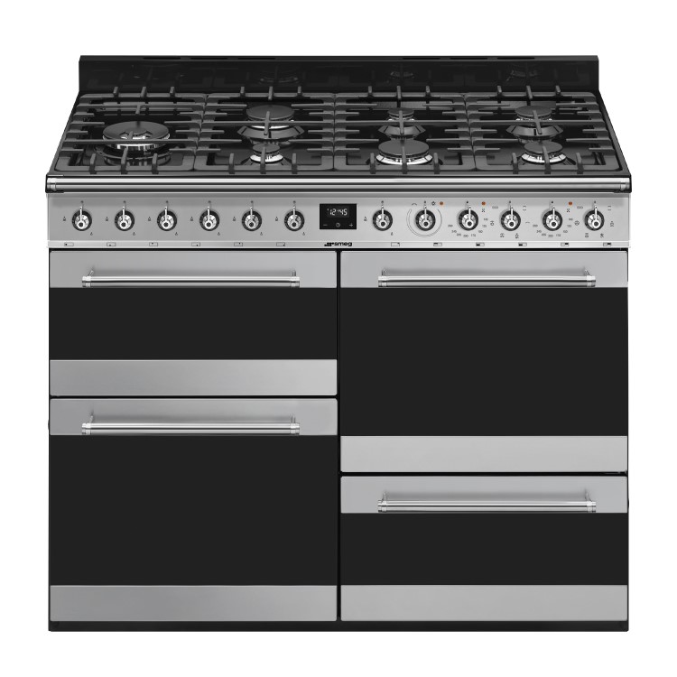 Smeg Symphony 110cm Dual Fuel Range Cooker - Stainless Steel