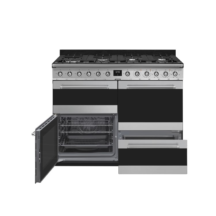 Smeg Symphony 110cm Dual Fuel Range Cooker - Stainless Steel