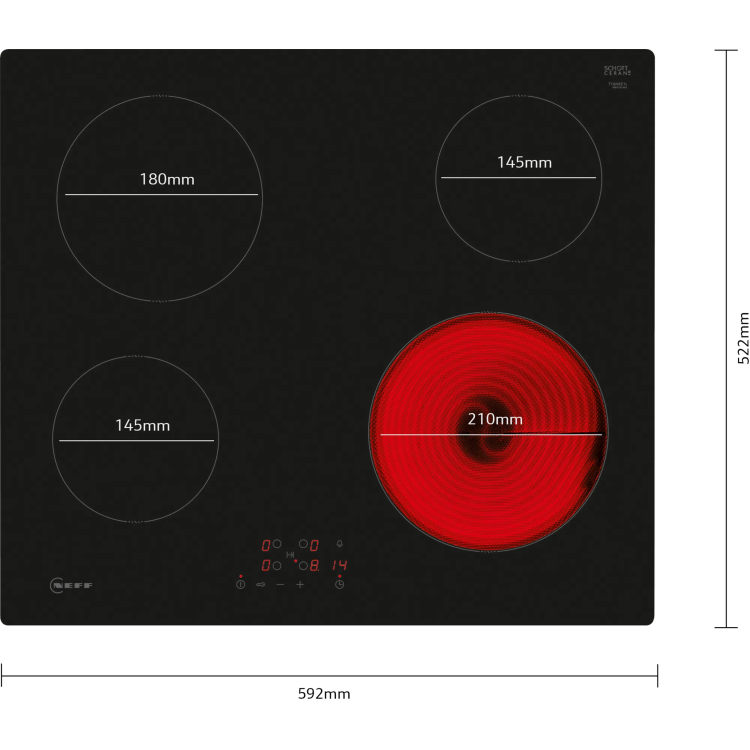 Neff N50 60cm 4 Zone Ceramic Hob