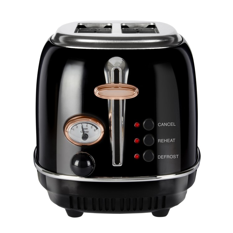 Tower T20016 2 Slice Toaster - Rose Gold & Black